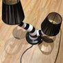 Beetlejuice Inspired Double Table Lamp Handmade Black & White Gothic Lamp Image 3