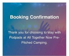 Pre pitched camping at Altogether Now