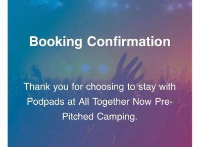 Pre pitched camping at Altogether Now