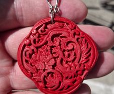 Cinibar Chinese pendant