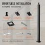 Cable Railing Post 36x2x2in/91.4x5.1x5.1 cm Steel Railing Post Without Holes 1-Pack Black Image 5