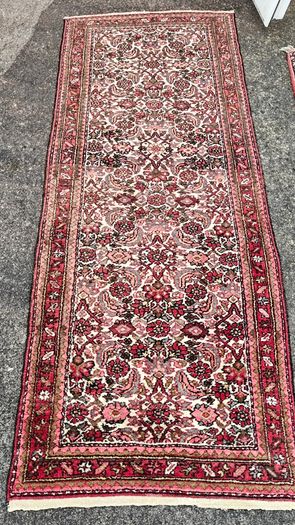 Pretty Vintage Persian Malayer Hand knotted Runner Wool Rug
