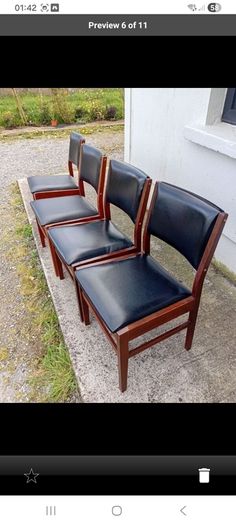 crannac mid century teak dining chairs x5