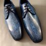 Genuine Stingray Leather Shoes  Navy Blue Image 6