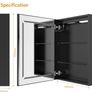 Bathroom Mirror Cabinet with Lights and Shaver Socket Black LED Medicine Cabinet Wall Mounted with Shelf 3 Color Temperature Adjustment Demister Feature 500 x 700mm Image 3