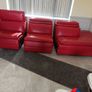 Red Italian leather sofa Image 7