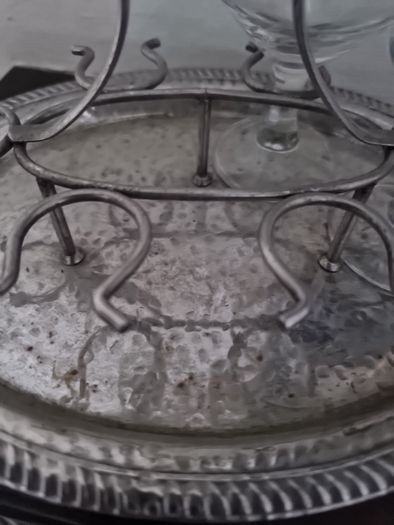 vintage glasses on tray
