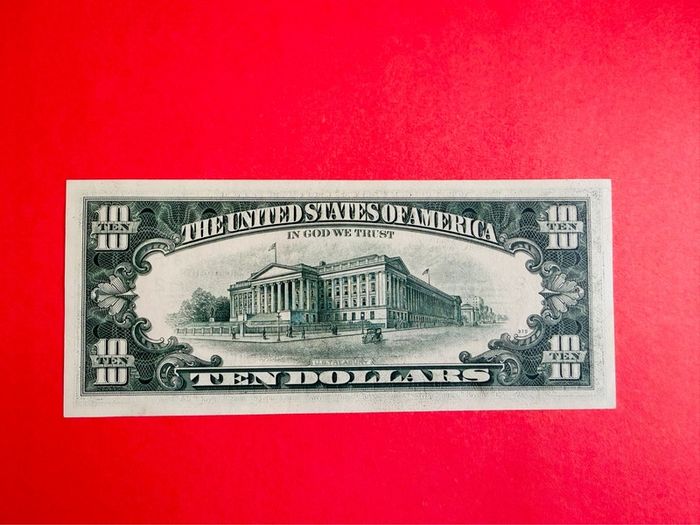 Usa  10 Dollar  1977  Letter  ( B2 ) NEW YORK  ( Uncirculated )