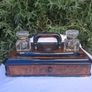 Victorian Burr Walnut Table Inkwell Stand Image 3