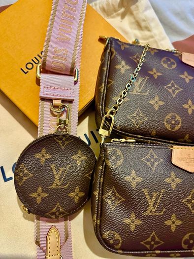 Genuine Louis Vuitton Inscribed Jacquard bag strap