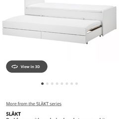 IKEA Single frame with underbed trundle bed and storage