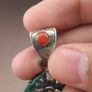 Vintage Natural Turqouise Silver Floral Desgin Pendant Image 10