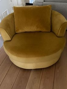 Velvet Swivel Armchair