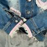 Les Gonzesses de Paris Womens Denim Jacket - Sz 2 UK 10 - Boho Y2K Style Image 5