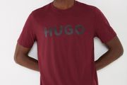 HUGO  Burgandy Tonal Logo T-Shirt XXL