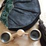 Antique Mother of Pearl Opera Glasses and Bag Image 9