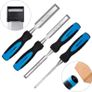 4-Piece Sturdy Chrome Vanadium Steel Woodworking Wood Chisel Set 1/4 Inch (6 mm) to 1 Inch (25mm), Plastic Handles with Carry Pouch Image 4