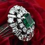 Wonderful 1940/50s Emerald & Diamond Ring 18ct Image 8