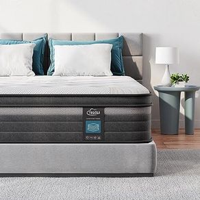 Pocket Sprung Double Mattress 4FT6 with Breathable Soft Fabric, 10 Inch Hybrid Mattress Double for Pressure & Back Pain Relief, Medium Firm Mattress in a Box 135x190x25cm