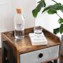 _Bedside table, bedside table, side table with industrial design, stackable bedside table with open compartment, retro, rustic wood look, accent furniture with metal legs, stable, vintage Image 2