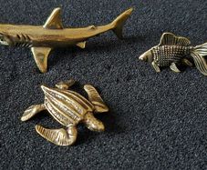 3 brass Animals,. Solid brass.