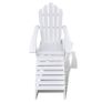 Garden Chair with Ottoman Wood White Image 4