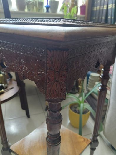 Antique French cherrywood two tier table