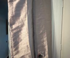Ring Top Lined Curtains & Wooden Curtain pole