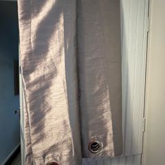 Ring Top Lined Curtains & Wooden Curtain pole