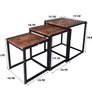 Set of 3 Nesting Side Tables, Modern Stacking Coffee & End Table, Sturdy Metal Frame, Space-Saving Furniture for Living Room Image 2