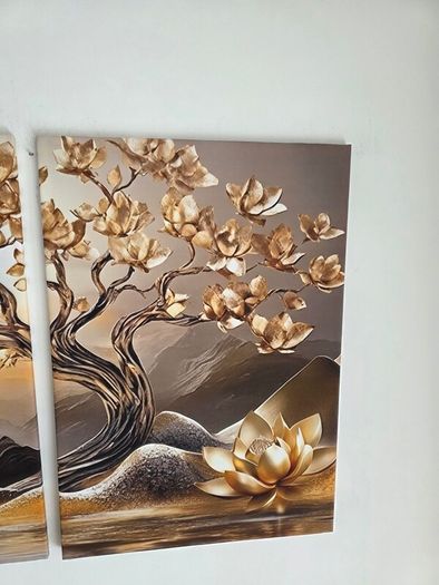 3 framed printed canvas 35x55cm each