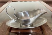 Retro Quality Viners Stainless Steel Sauce Boat and Tray