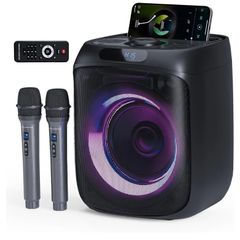 Karaoke Machine with 2 Wireless Microphone