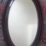 Edwardian oval bevelled mirror. Image 2