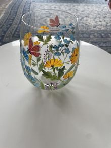 Hand Painted Water Glass