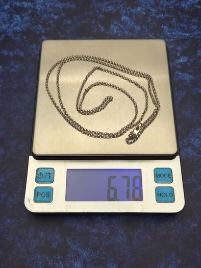 925 Vintage Sterling Silver Long Belcher Chain
