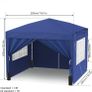 3x3m Pop Up Gazebo Tent with Side Walls 4 Weight Bags And Carry Case Blue Image 6