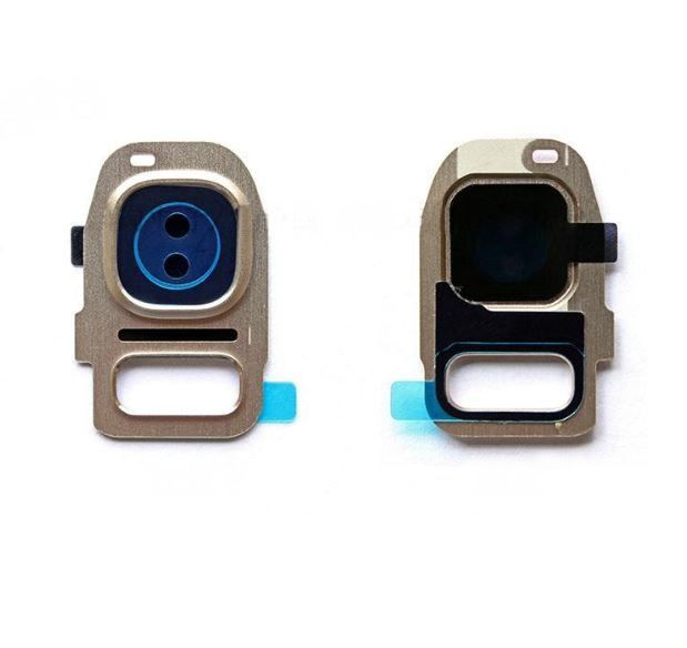 Back Camera Lens Frame Holder for Samsung Galaxy S7 Edge Gold-#121933