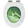 WC Toilet Seats with Soft Close Lid 2 pcs MDF Green Water Drop Design Image 5