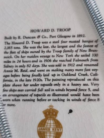 Fenton china England porcelain plate-dish,Howard D.Troop
