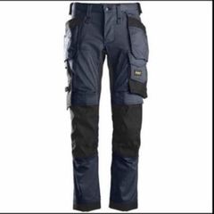 Snickers 6241 9504 AllroundWork Stretch Trousers Holster Pockets - Navy/Black size 054