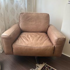 leather swivel armchair