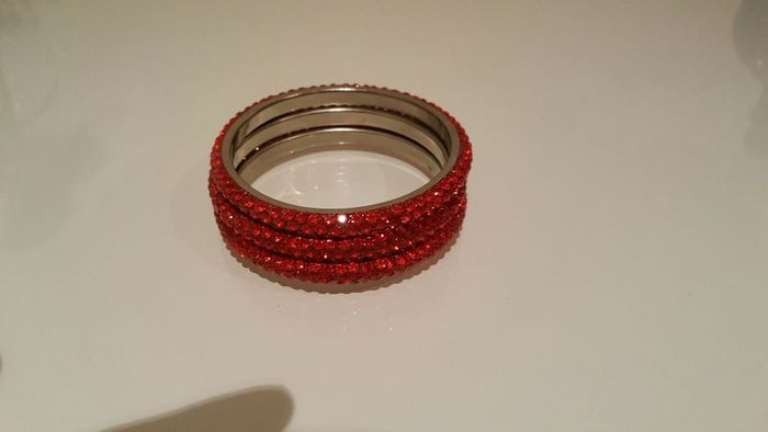 Three Chica red bangles
