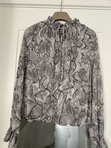 M&S grey leopard print blouse