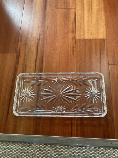 Cut Glass ( Crystal) Vanity - Dressing Table Plate - 31 cm by 15 cm