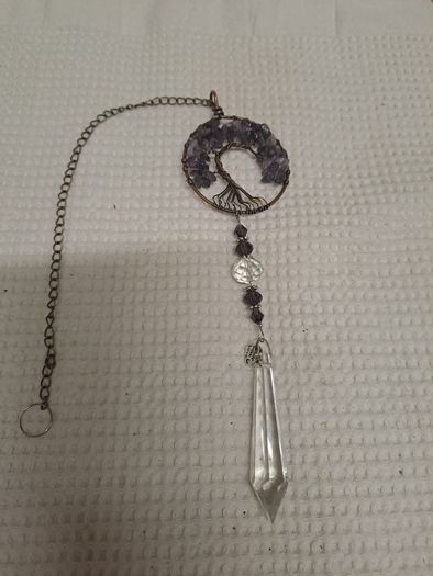 Amethyst Handmade Tree of Life Crystal Suncatcher