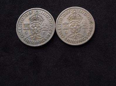 Great Britain : 1947 and 1948 - King George VI , Two Shillings