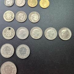 Swiss coins, including silver examples