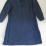 KEN bought in TK Maxx ladies knit style navy winter dress with beige detail size small 8 to 10 Image 2