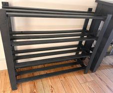 Solid Wooden 3 Tier Shoe Rack Dark Grey